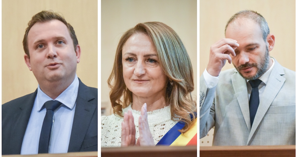 Vlad Vasiu și Paul Kuttesch, noii vicepreședinți ai CJ Sibiu. Consilierii AUR au părăsit sala, iar PSD-iștii s-au abținut de la vot. USR, PMP și FD au votat noua conducere