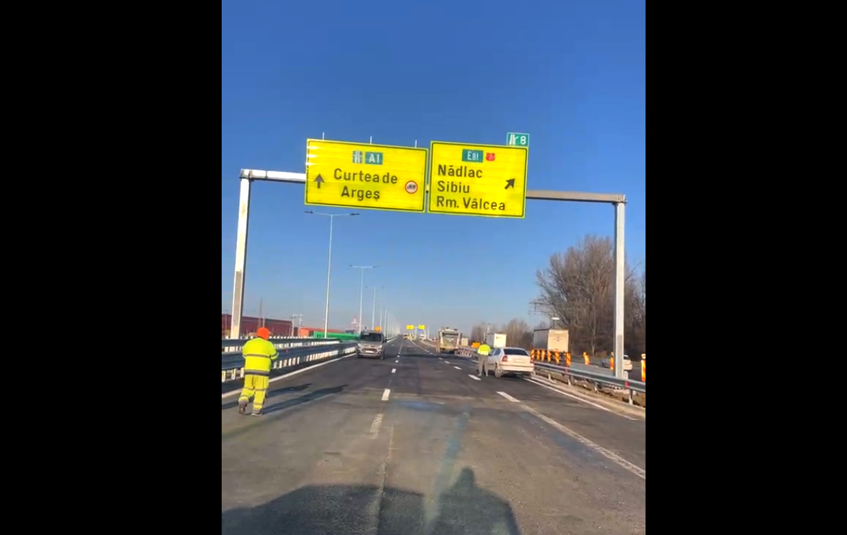 Actualizare. CNAIR: Vineri, la ora 15, deschidem circulația pe încă 15,7 km din Autostrada Sibiu-Pitești (A1)