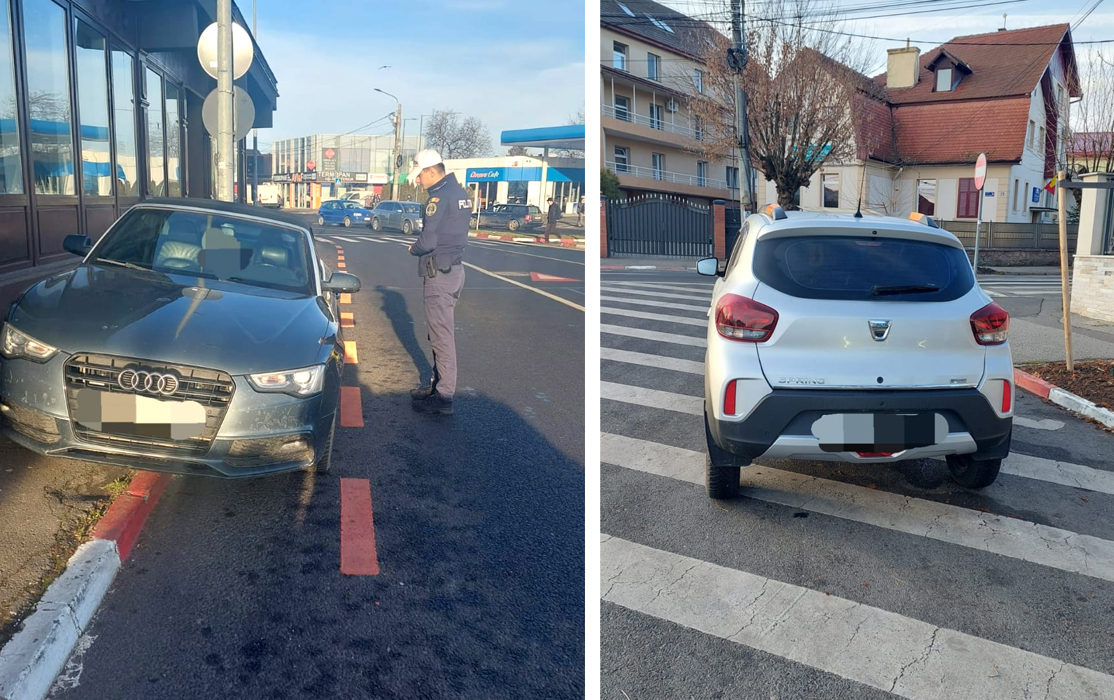 11 șoferi au fost sancționați de polițiștii sibieni după ce au parcat în intersecții