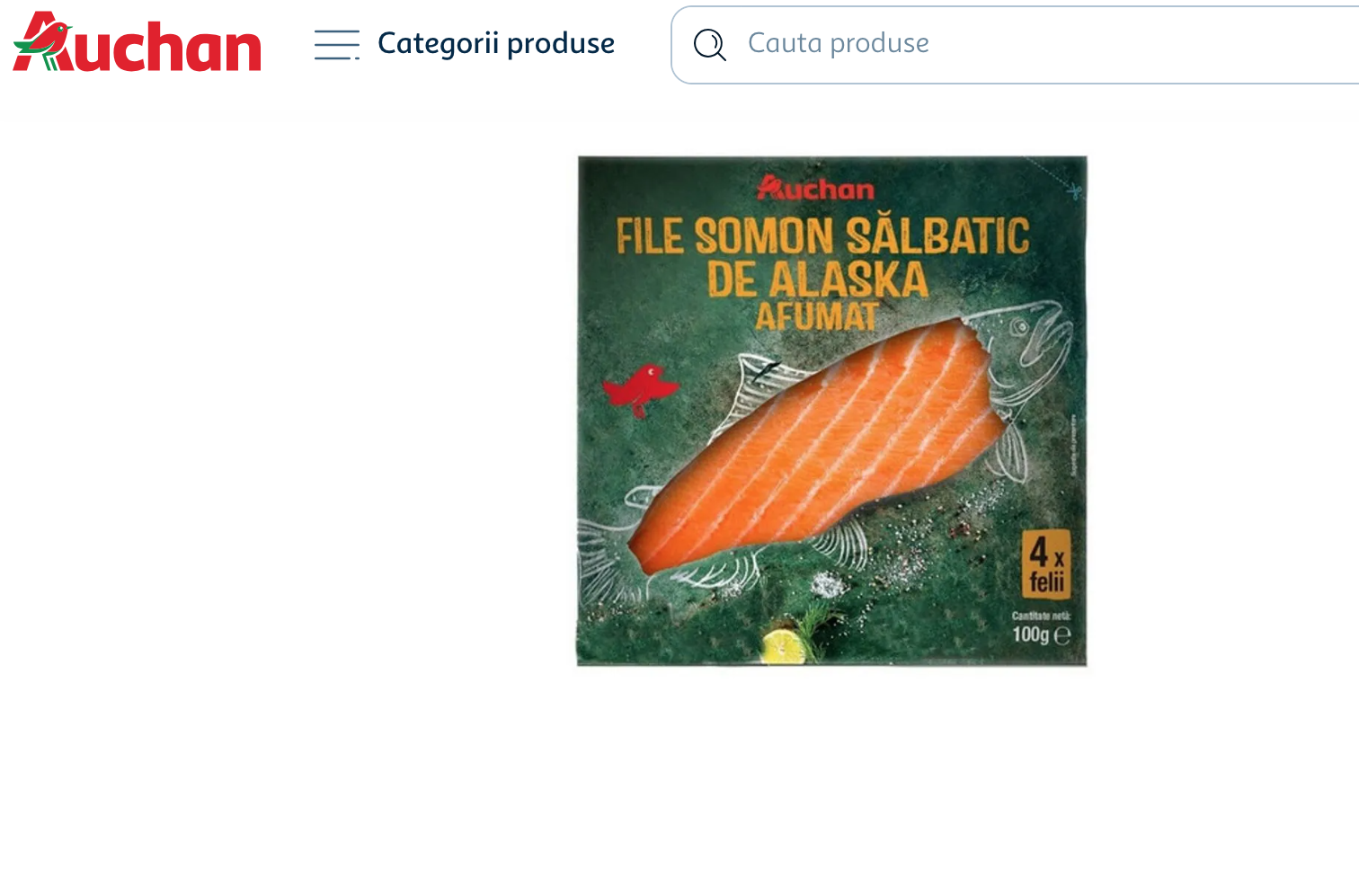 Rechemare produs: File de somon afumat de Alaska, contaminat cu bacteria Listeria monocytogenes, la Auchan