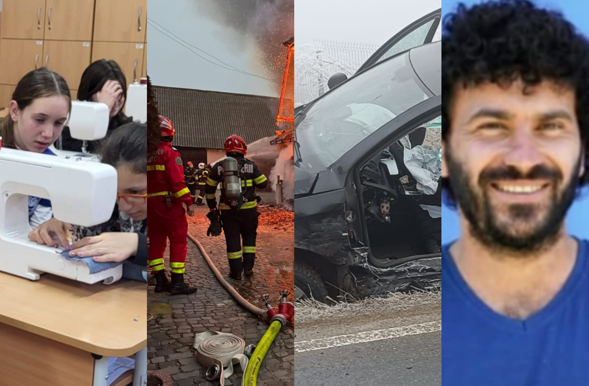 Știrile weekendului: Școala din Sibiu în care se învață croitorie, accidente grave și incendii puternice și poveste unei țigle de la 1900 descoperită de Ștefan Vaida