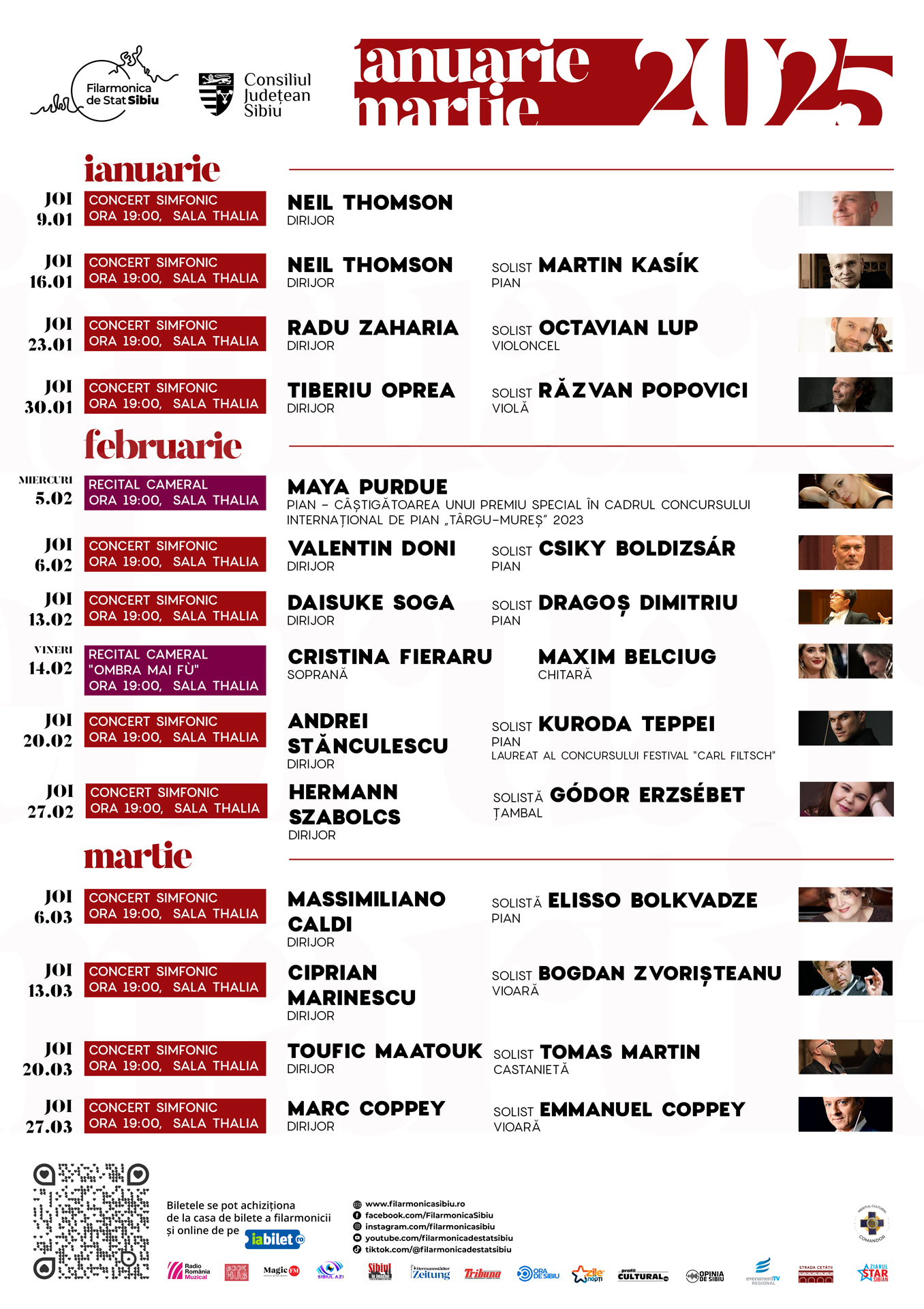 Filarmonica Sibiu pune în vânzare pachete de bilete pentru concertele din perioada ianuarie-martie 2025 la prețul de 600 de lei