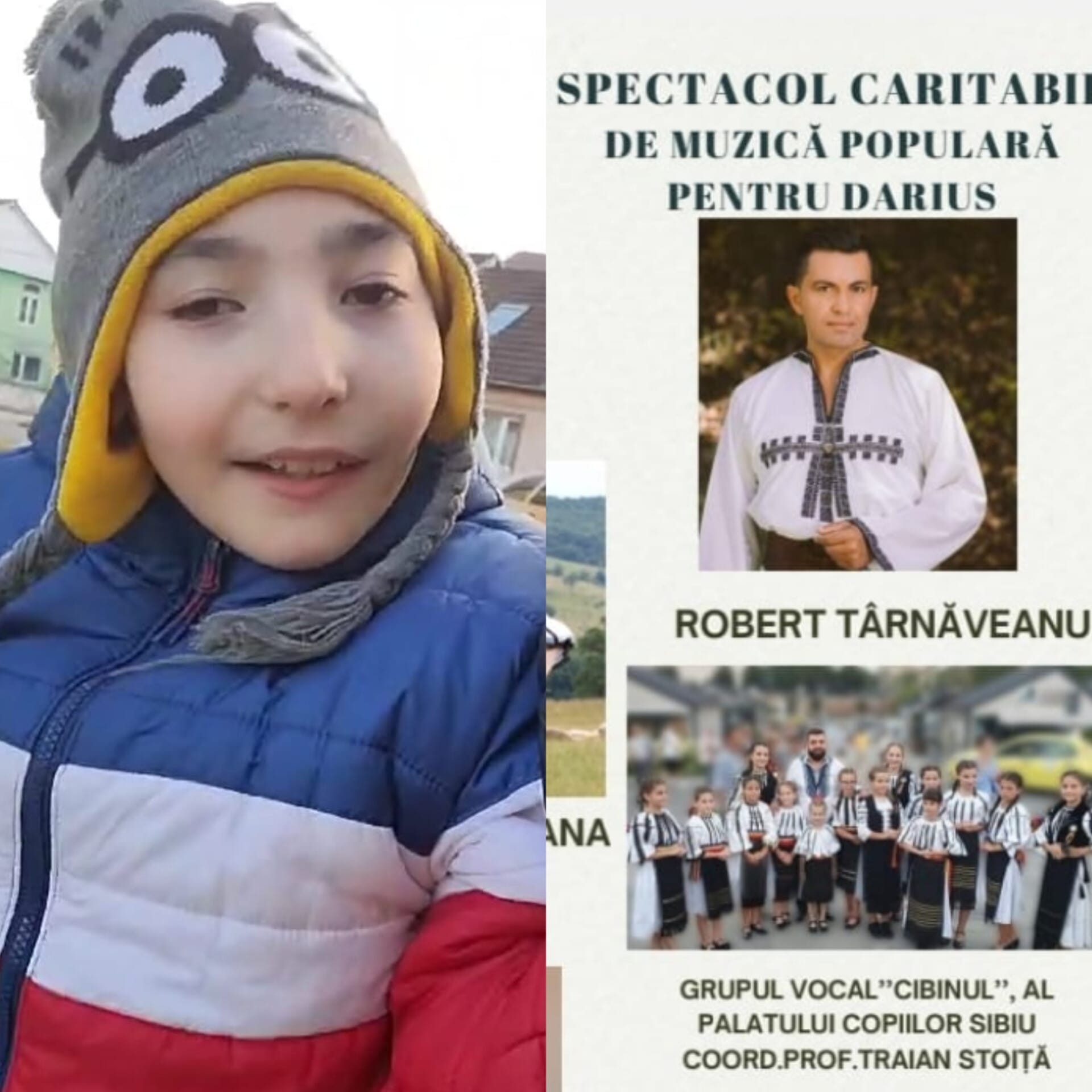 Spectacol caritabil pentru ca Darius, un băiat de 9 ani, să-și poată cumpăra ortezele cu care va putea merge. Interpretul Robert Târnăveanu este cap de afiș