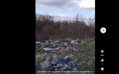 Un tânăr din Valchid a fost amendat cu 1.000 de lei pentru că a aruncat deșeuri textile pe malul Cibinului. Un sibian l-a filmat și a sesizat primăria