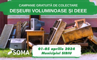 Aprilie 2024: Soma organizează campanie de colectare a deșeurilor voluminoase, inclusiv a celor electrice și electronice