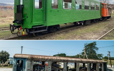 Vagonul care până în 2001 a circulat între Sibiu și Agnita, salvat de la fier vechi de Prietenii Mocăniței. Din 7 aprilie putem circula cu el