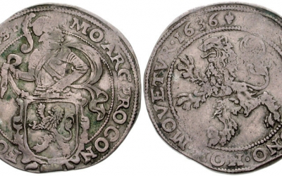 Talerii olandezi din argint care au dau dat denumirea de ”Leu” monedei naționale, expuși la Brukenthal