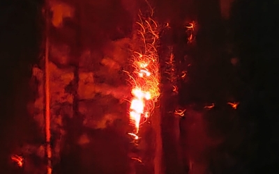 Incendiu în munții Făgăraș, nu foarte departe de Mănăstirea Sâmbăta de Sus