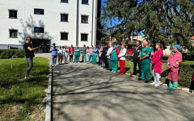 Nou protest al cadrelor medicale din Sibiu. Majoritatea protestatarilor au fost la Spitalul de Psihiatrie, membri ai sindicatului Solidaritatea