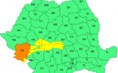 Cod galben de vânt puternic, până vineri noaptea