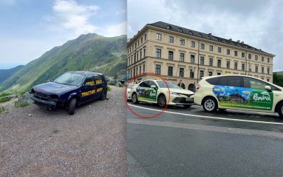 Cel mai frumos drum din lume s-a umplut de epave cu reclame la firme de tractări. Ministerul îi face reclamă la Euro 2024