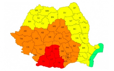Cod portocaliu de caniculă la Sibiu, cod roșu în sudul țării, unde temperatura va urca până la 39 de grade Celsius