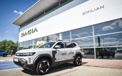 Noul Dacia Duster s-a lansat la Sibiu. Dorian Ștefan, directorul Emilian Auto: Este un motiv de bucurie și de mândrie mai ales că luna viitoare împlinim 30 de ani de când avem acest parteneriat cu Dacia