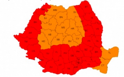 Cod roșu de caniculă în cea mai mare parte a țării. Temperatura urcă în week-end până la 41 de grade Celsius