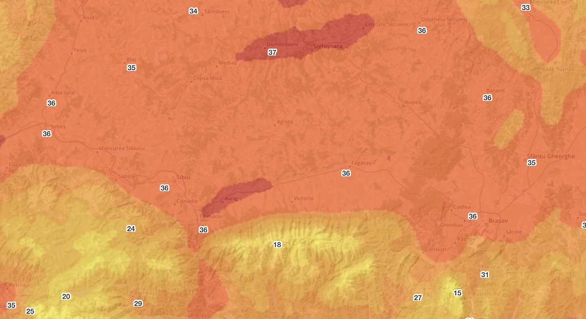 În județul Sibiu nu s-a trecut niciodată, în ultimii 63 de ani, de 40 de grade. Astăzi am fost la două grade Celsius de recordul din 2012