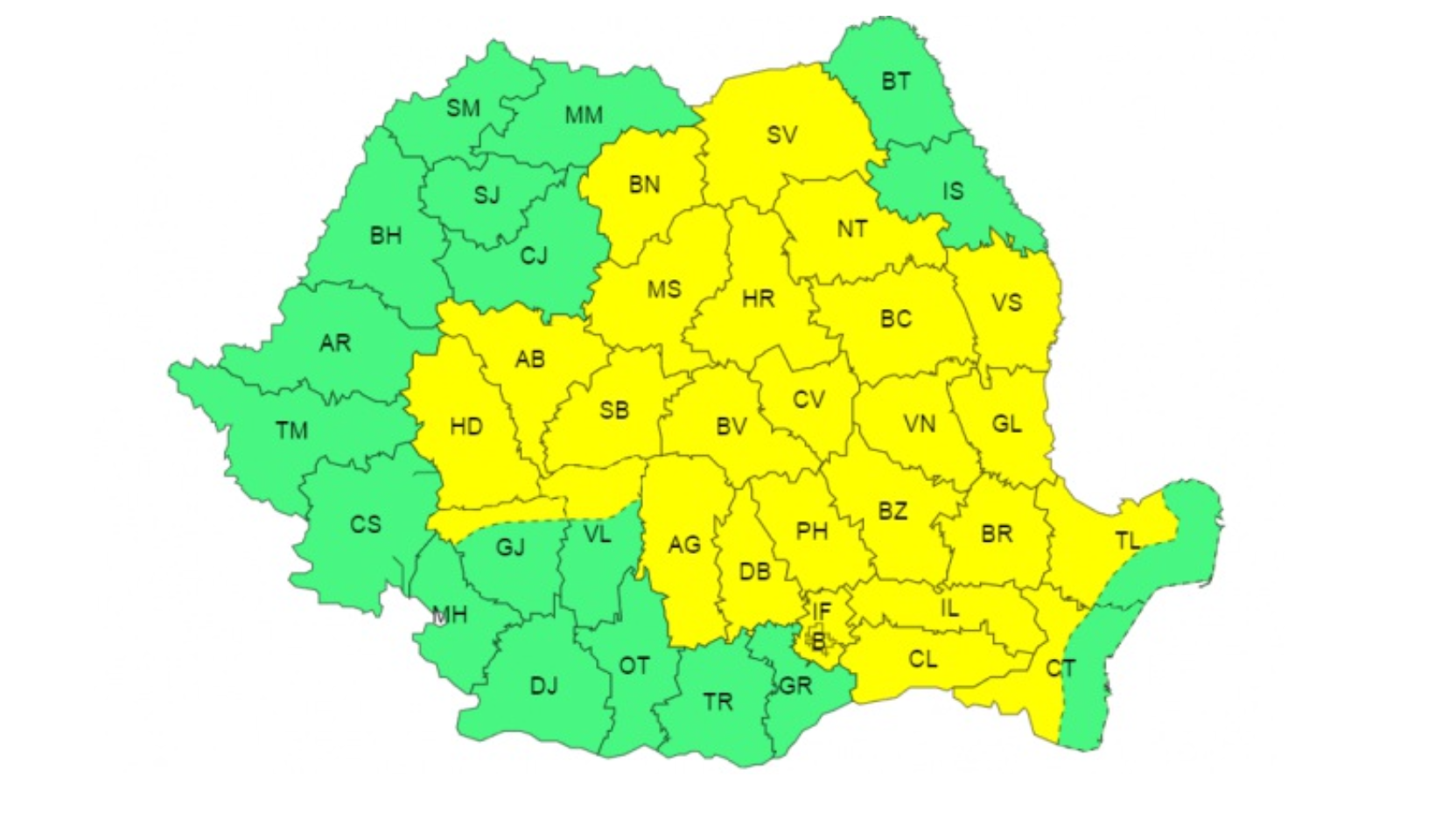 Sibiul este în cod galben de instabilitate atmosferică. Sunt anunțate ploi torențiale și vijelii