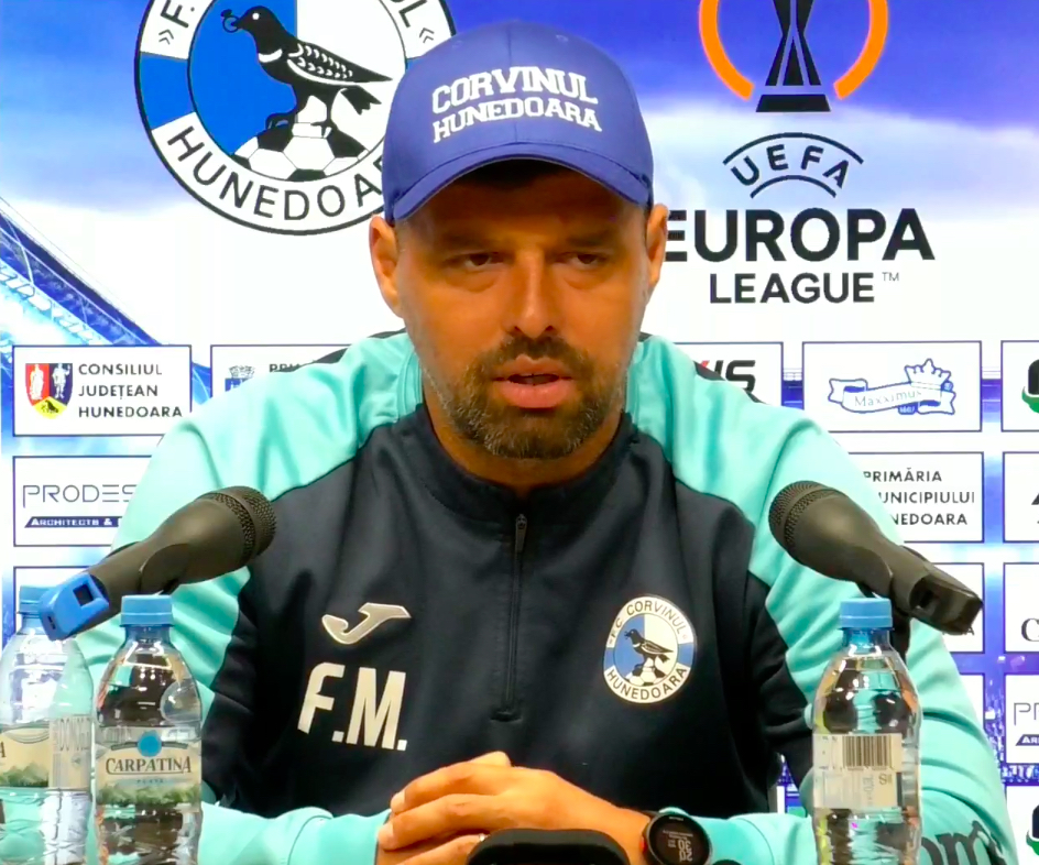 Meci de Europa League în această seară la Sibiu. Florin Maxim, antrenor Corvinul: Suntem datori să răsplătim încrederea suporterilor