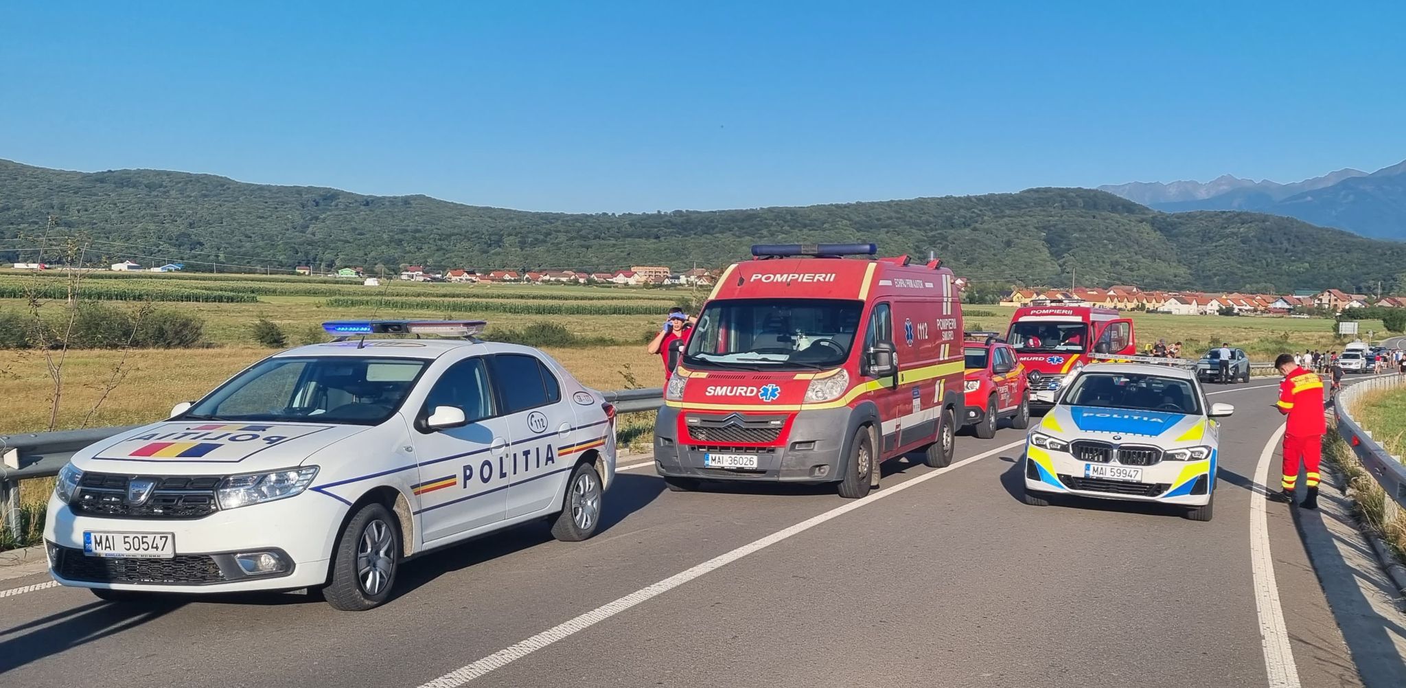 Accident rutier între Sadu și Tălmaciu. Două persoane au ajuns la spital, iar traficul este blocat total