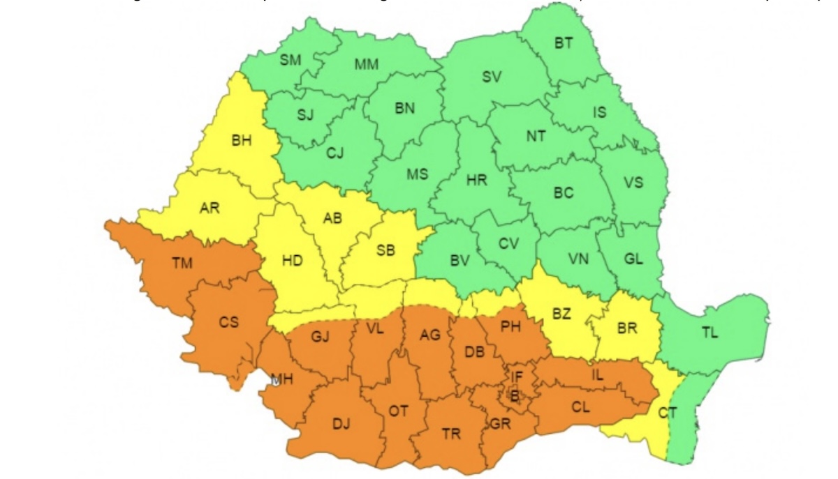 Cod galben în Sibiu, marți, pentru caniculă și disconfort termic
