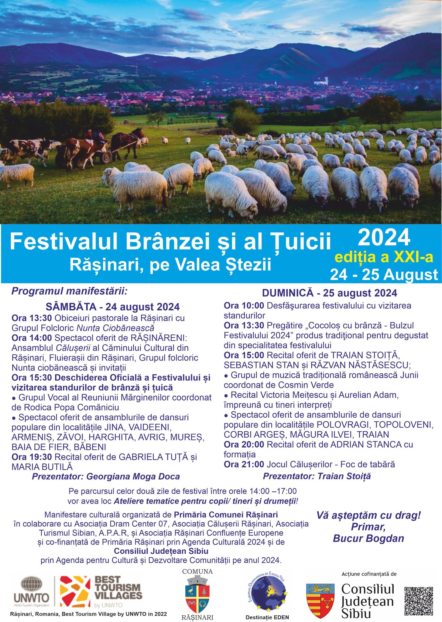 Festivalul Brânzei și al țuicii Rășinari, 24-25 august 2024, ediția a XXI-a pe Valea Ștezii