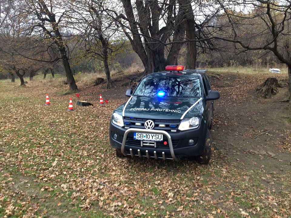 ISU Sibiu a intervenit în weekend pentru ridicarea unor elemente de muniție neexplodată,  în Poplaca și Poiana Sibiului