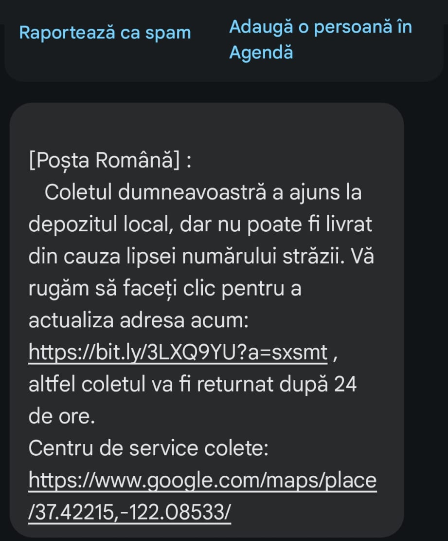 Poșta Sibiu despre SMS-urile false: ”Dacă primiți astfel de mesaje, vă rugăm să nu le dați curs”