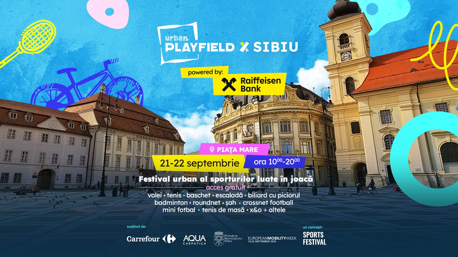 Urban Playfield ajunge la Sibiu: sport și distracție în Piața Mare!