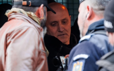 Sibianul Horațiu Potra, oprit de jandarmi la protestul AUR organizat în București. Fiul lui Potra ar fi avut asupra sa un baston telescopic