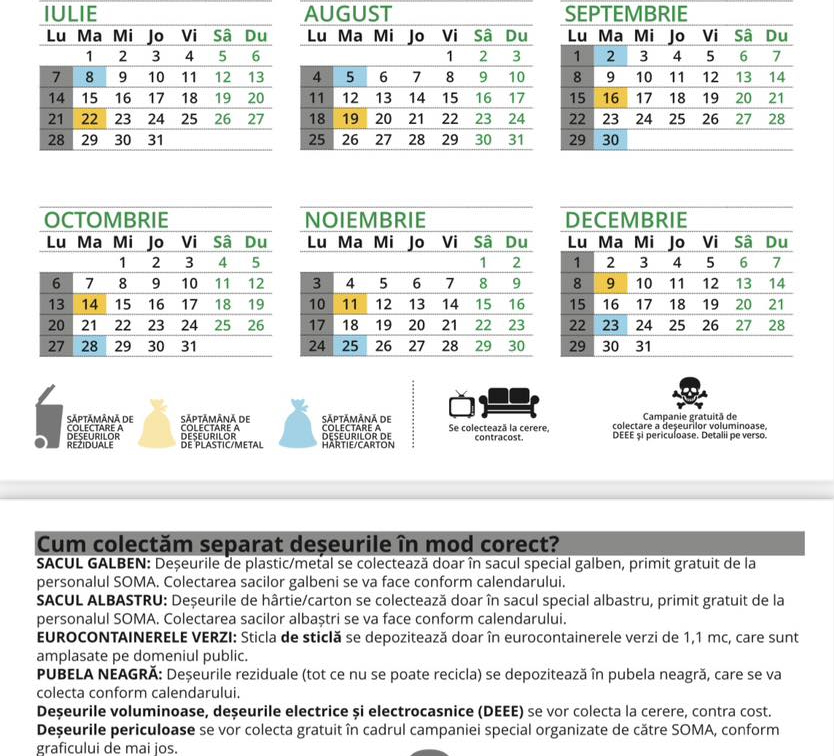 Angajații Soma au finalizat distribuirea calendarelor pe 2025. Cine nu a primit poate contacta firma, sau poate utiliza aplicația SOMA