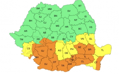 Cod portocaliu de ninsoare abundentă în zona montană a județului Sibiu. Se va depune un strat consistent de zăpadă