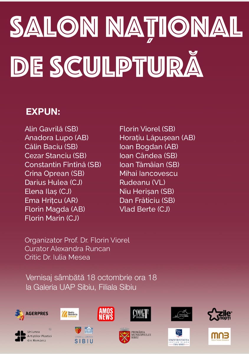 Se deschide primul Salon Național de Sculptură, la Sibiu. Expoziția reunește lucrările a 20 de artiști profesioniști