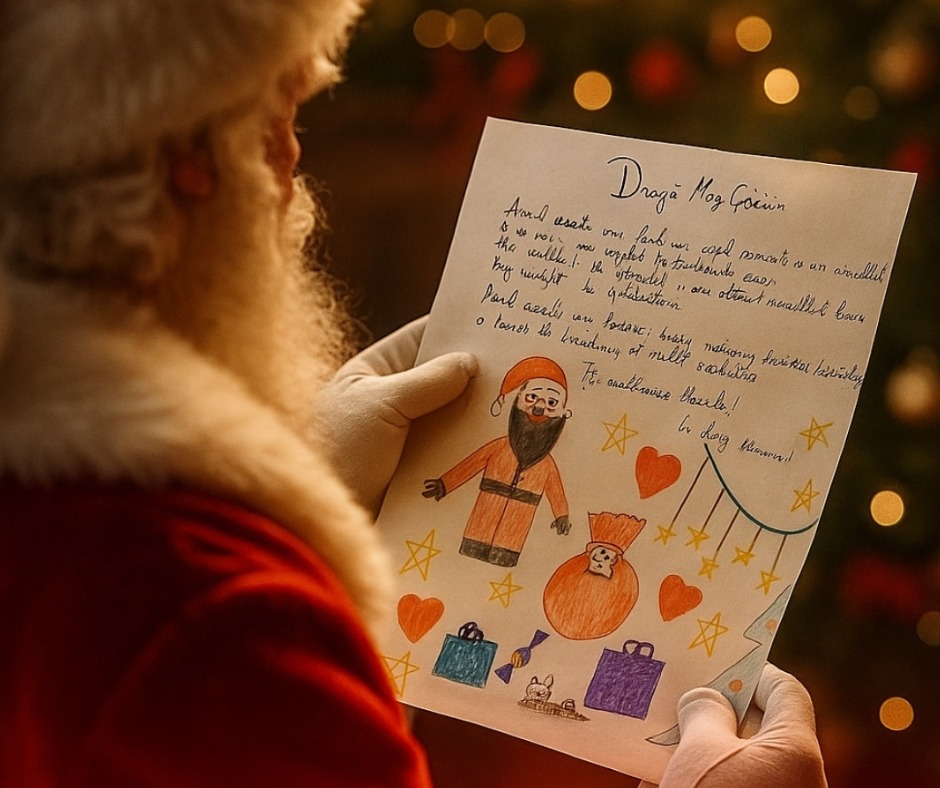 Alege o scrisoare, donează un cadou și transformă o dorință în realitate. Crucea Roșie Sibiu lansează campania „Capitala lui Moș Crăciun”