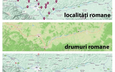 A fost recreată ”harta Google” a Imperiului Roman. Suprapunere pe actualele autostrăzi. Drumul trece prin Caput Stenarum (Boița), Cedonia (probabil Gușterița) și ieșea prin Mărginime, spre Apulum (Alba)