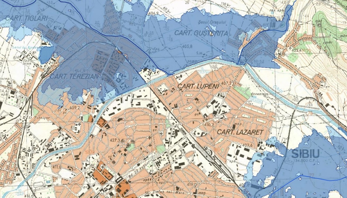 HARTĂ O treime din Sibiu va fi sub ape dacă se sparge barajul de la Gura Râului. O viitură de peste 14 milioane de metri cubi ar coborî spre oraș. Planul Sibiului în situații de urgență