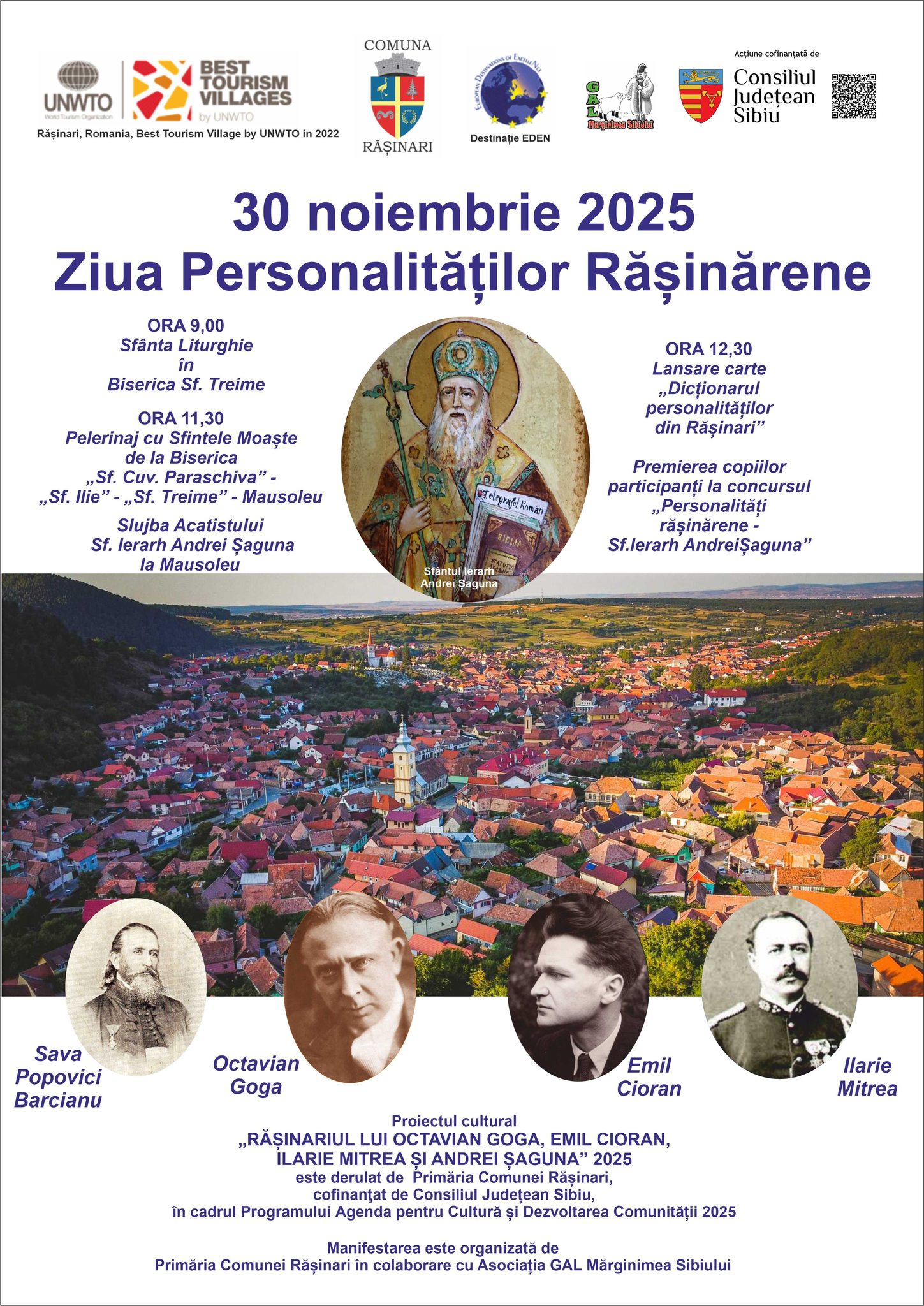 Rășinari celebrează „Ziua Personalităților Rășinărene” pe 30 noiembrie