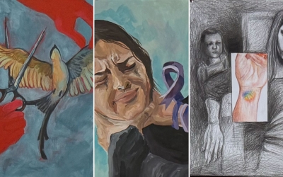 Mesajul elevilor împotriva violenței, transmis prin artă