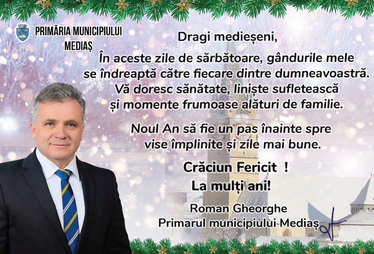 Mesajul de Crăciun din partea Primăriei Mediaș