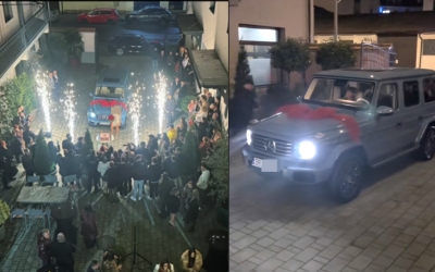 Mașină de 200.000 de euro, cadou la un majorat din Sibiu. Mercedesul a fost livrat personal de Costel Biju