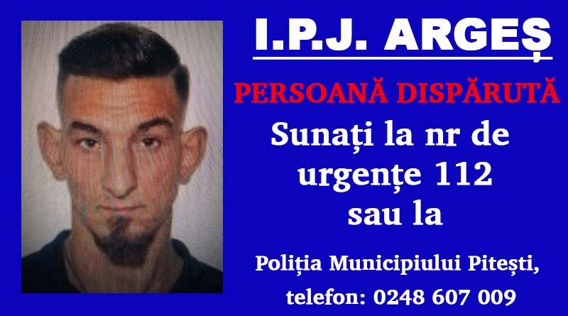 Tânăr sibian, dat dispărut în județul Argeș, de unde venea spre Sibiu. Tânărul are deficiențe de auz și de vorbire
