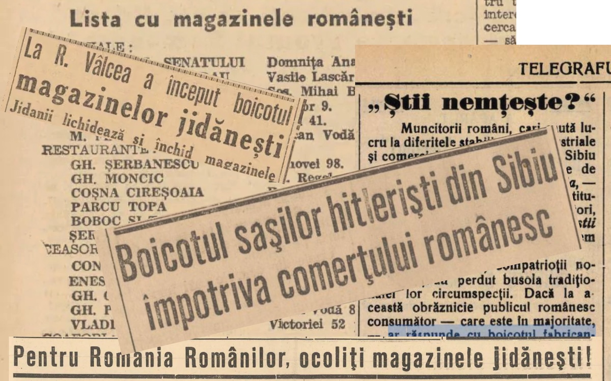 Boicotul magazinelor, în Sibiu, acum 90 de ani. Românii boicotau produsele nemțești, iar sașii nu mai angajau români. ”Cine seamănă vânt culege furtună şi pare că ne apropiem tot mai mult de epoca culesului”