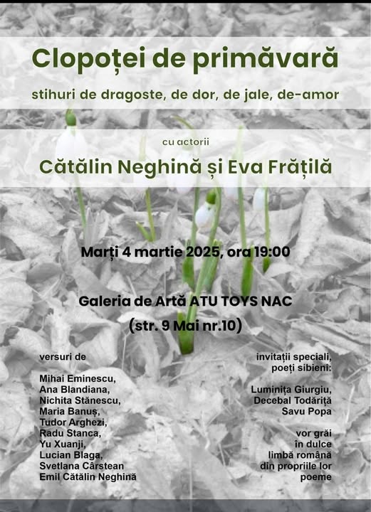 Sibienii, invitați să participe la un recital de poezie. Poeții Decebal Todăriţă, Savu Popa şi Luminița Giurgiu, invitați speciali ai evenimentului