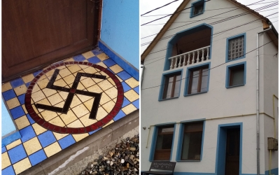 Casa ridicată vizavi de Judecătoria Agnita a fost decorată cu o zvastică la intrare și sigla SS pe gard. „A fost sesizat Parchetul”
