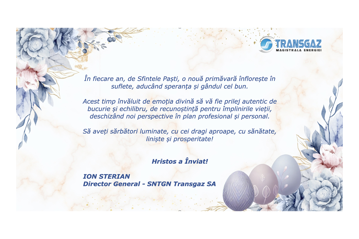 Mesajul de Paști din partea TRANSGAZ