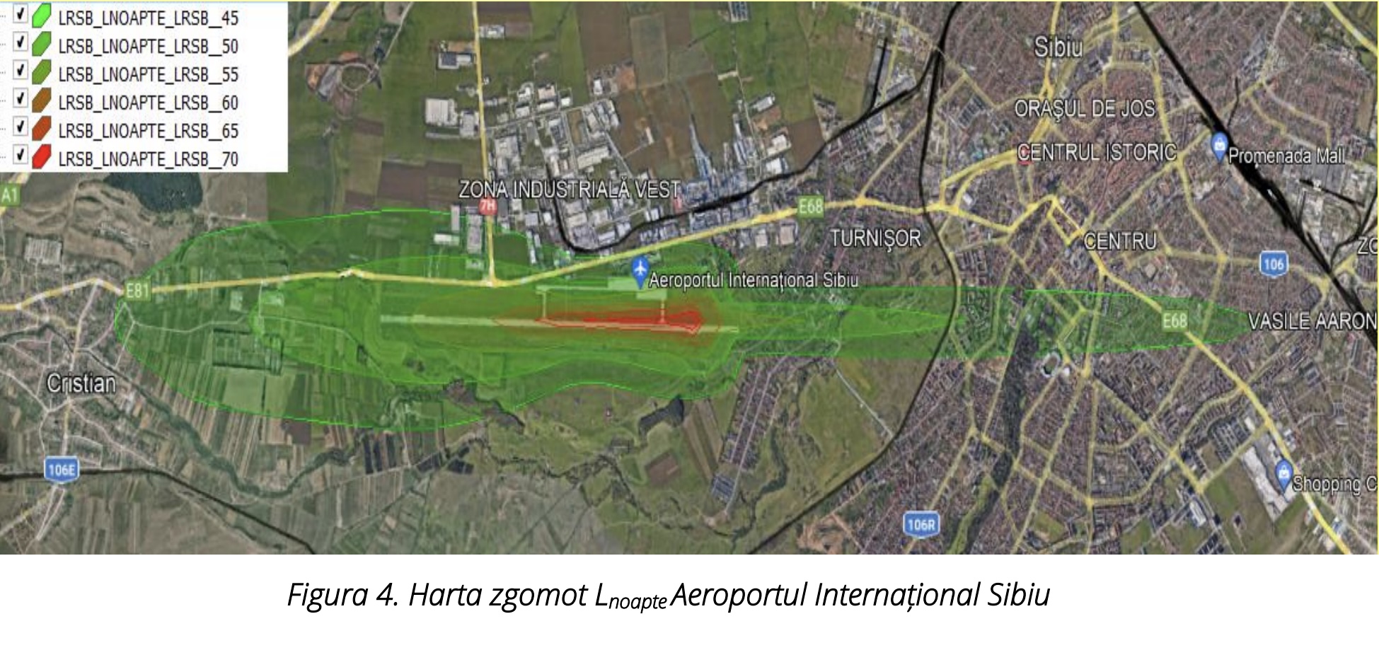 Călătorii merg pe jos spre avioane, pe Aeroportul Sibiu, pentru a nu crește zgomotul în zonă. Studiu pentru prevenirea și reducerea zgomotului în zona aeroportului