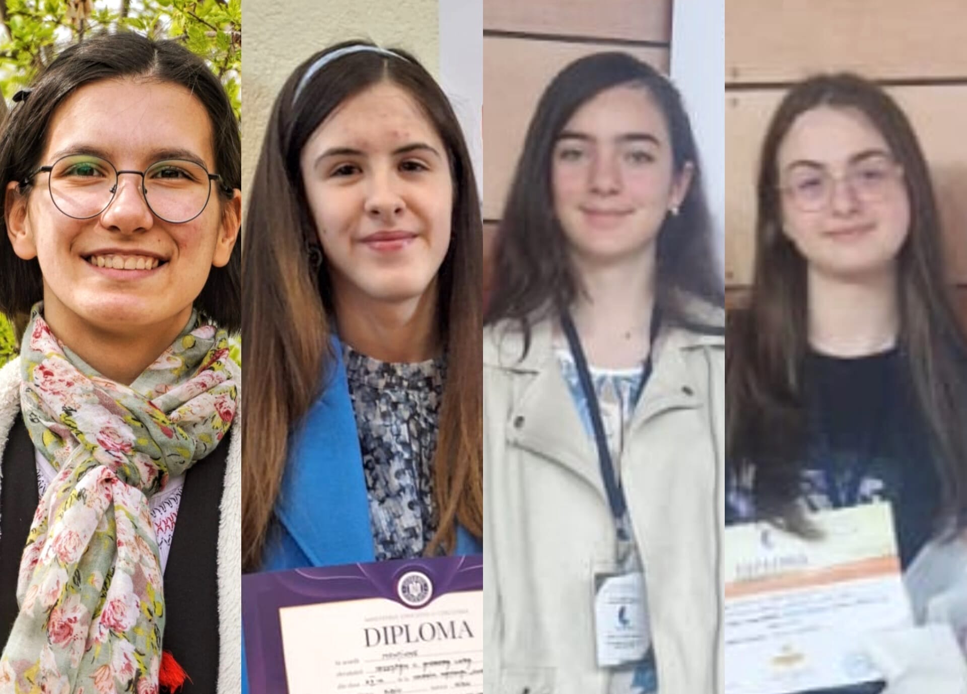 Andreea, Maia, Elena și Mădălina sunt elevele din Sibiu care au participat la Olimpiada Națională a Lecturii. Două au fost premiate