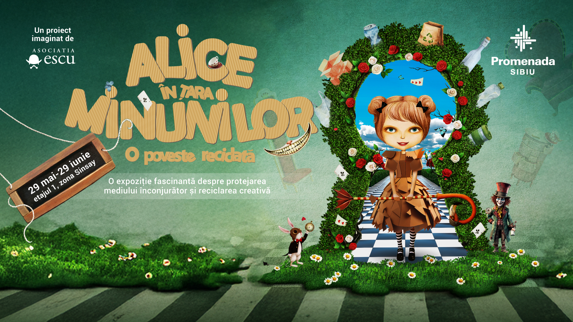 Expoziția Alice În țara minunilor: o poveste reciclată, prezentată ÎN PREMIERĂ ÎN Sibiu, LA Promenada Sibiu