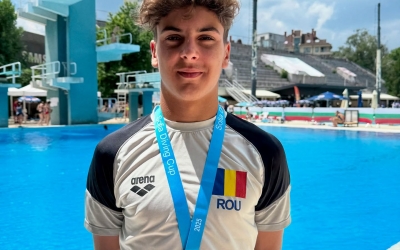 Sportivul Mihai Cosma, legitimat la CSS Sibiu, a urcat pe podium la Jocurile Balcanice de la Sofia