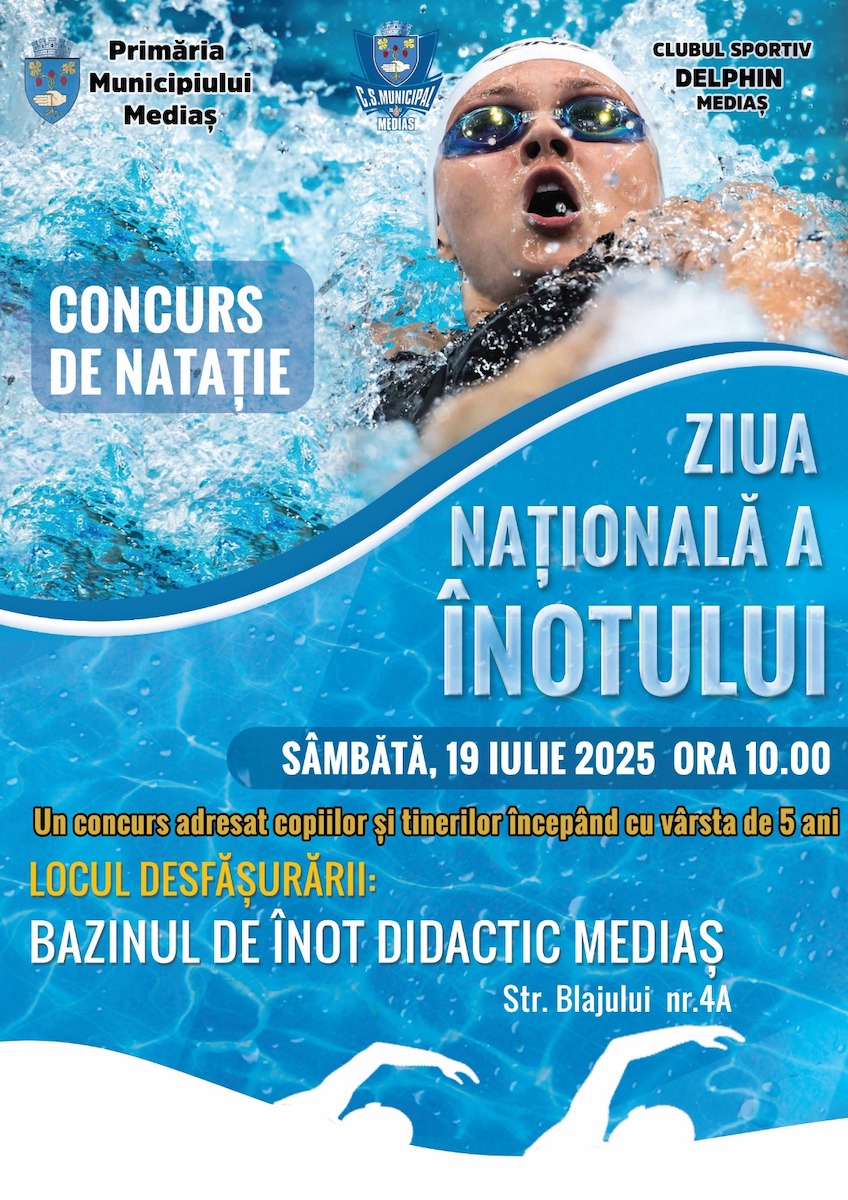 Concurs de înot organizat la Mediaș cu ocazia Zilei Naționale a Înotului
