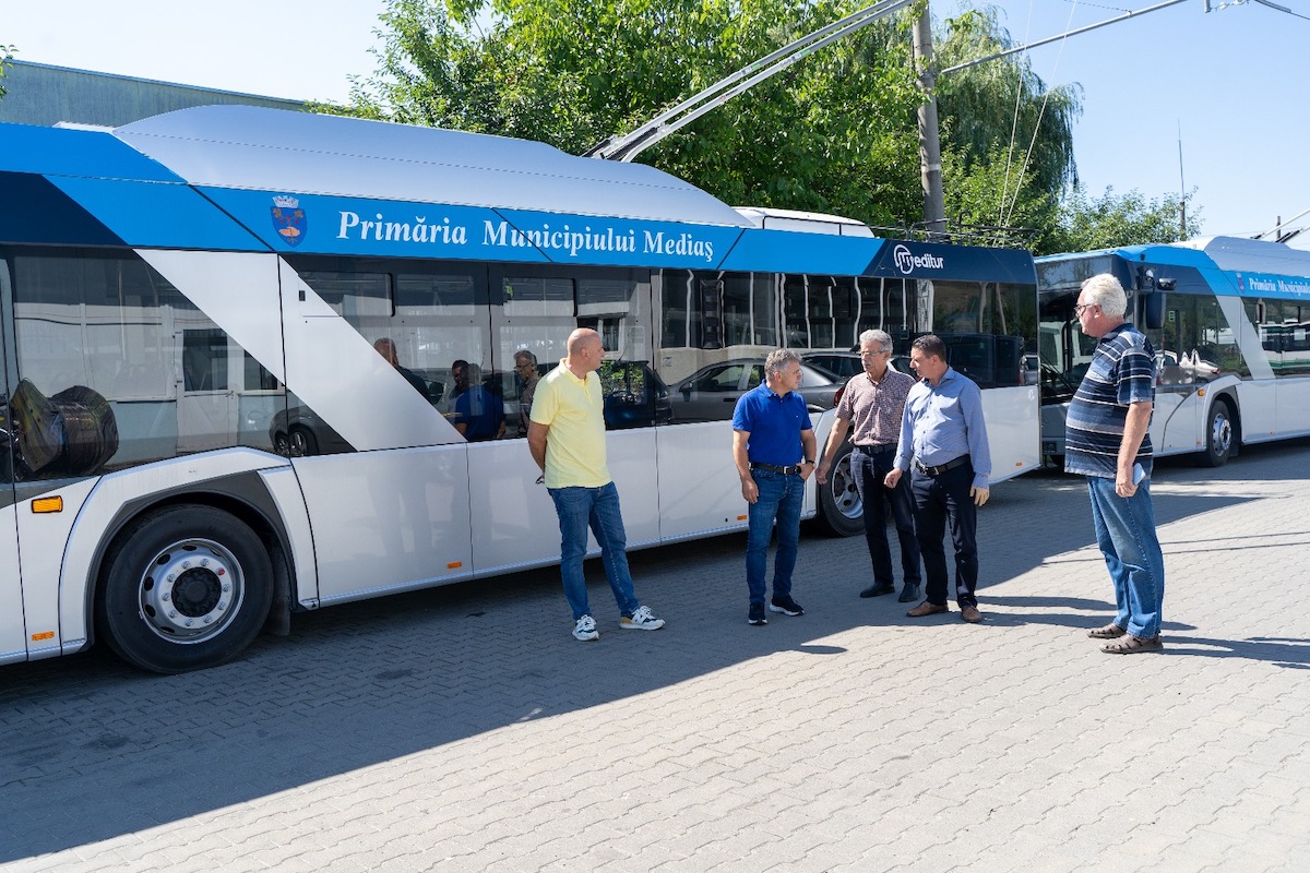 5 troleibuze noi au ajuns la Meditur Mediaș