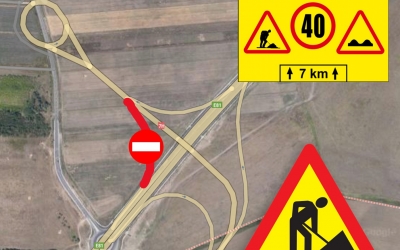 Circulația pe breteaua de acces pe autostradă dinspre Șura Mică va fi restricționată în cursul zilei de marți